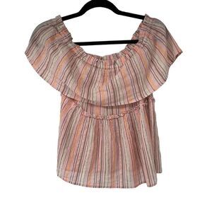 Lucky Brand Multi Color Crinkle Shine Top